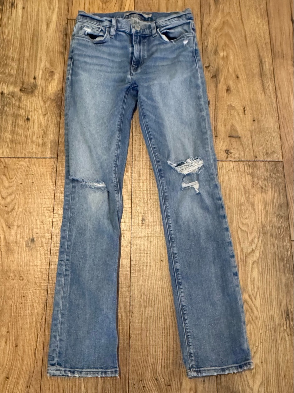 Hudson Nico Jeans Light Blue Distressed Straight Leg